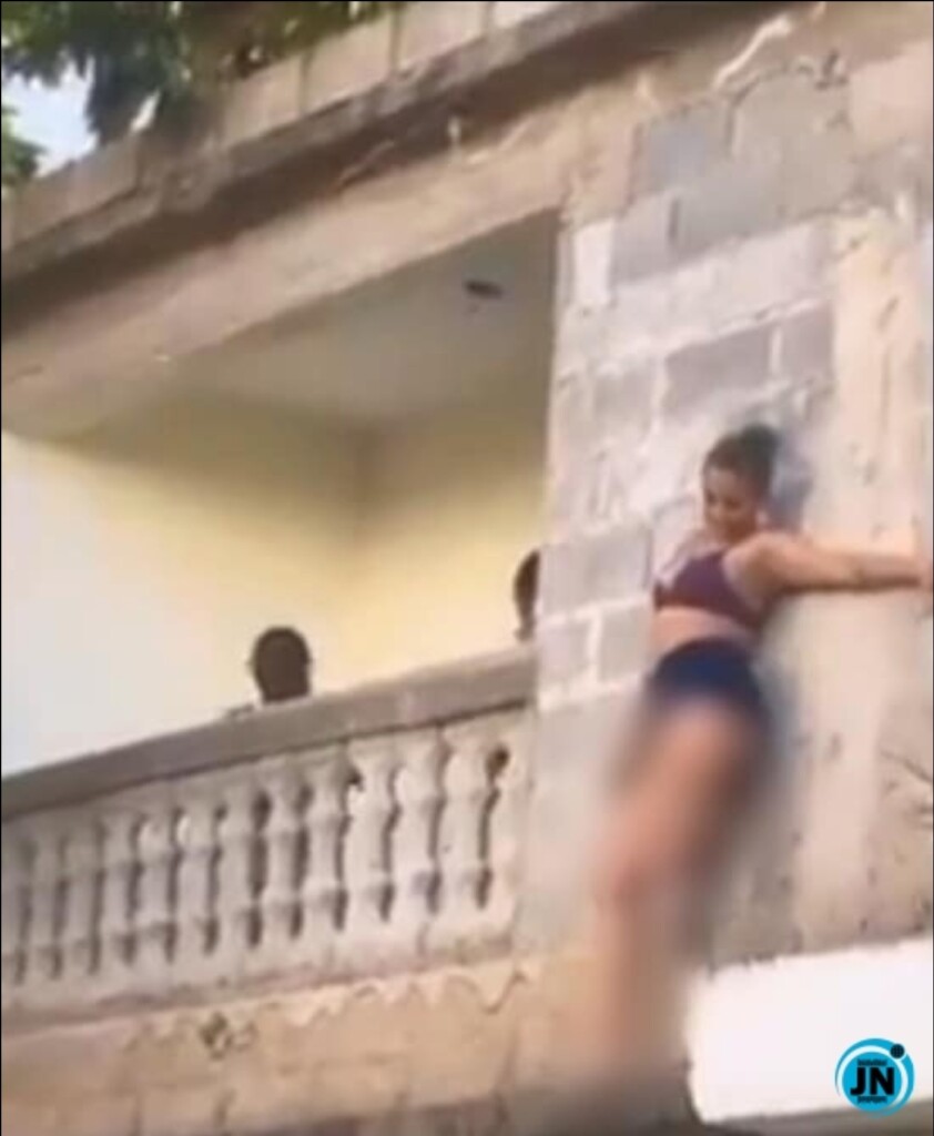 Nigerian lady hides on the balcony after her ssugar daddy’s wife came back home unexpectedly (Video)‎ ‎ ‎